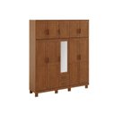 Ver imagem 2 de Guarda-Roupa 10 Portas 2 Gavetas com Espelho sem Aplique Estrutura em Madeira Cobre Marrom/Castanho