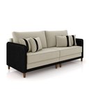 Ver imagem 5 de Sofá Montecarlo 2 Lugares 172cm Veludo/pu Bege/preto