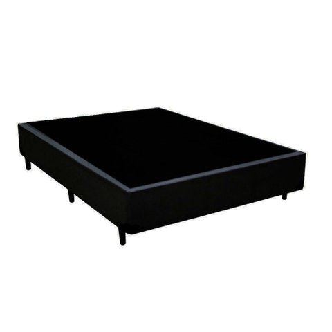 Cama Box Blindado Viúva Loja Xerife Sintético Preto 40x128x188