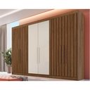 Ver imagem 1 de Guarda Roupa 6 Portas e 6 Gavetas C/ 4 Ripadas Potente Braúna/off White - Europa