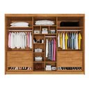 Ver imagem 4 de Guarda Roupa 6 Portas e 6 Gavetas C/ 4 Ripadas Potente Braúna/off White - Europa