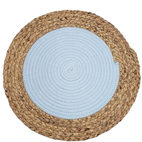 Kit 4 Sousplat Yoi Gypsy Azul Glacial Fibras Naturais