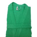 Ver imagem 2 de Roupão de Banho Adulto Atoalhado Algodão Manga 3/4 Bolso Verde M
