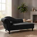 Ver imagem 2 de Recamier Decorativo Divã Amsterdã 147cm Lado Direito Couro Preto