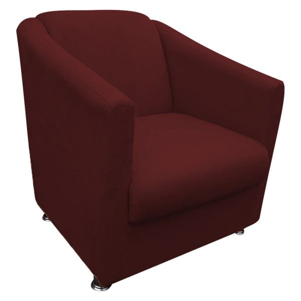 Poltrona Tilla Suede Bordo - Bella Decor - 1