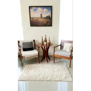 Tapete para Sala/Quarto de Algodão 1,00 x 1,50 - Cor Cru Alto