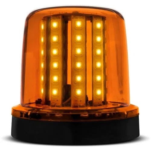 Sinalizador LED Bivolt 54 LEDs Sem Imã- Autopoli Âmbar 12/24V 54 LEDs