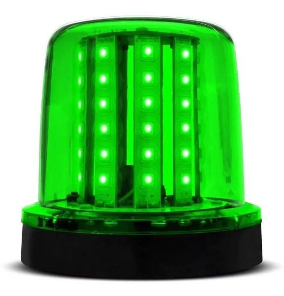 Sinalizador LED Bivolt 54 LEDs Sem Imã- Autopoli Verde 12/24V 54 LEDs