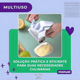 Ralador Fatiador Multiuso 3 em 1 Manual Queijo Graos Nozes Chocolate Laminas Inox Manivela Giratoria - 6