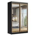 Ver imagem 2 de Guarda-Roupa Solteiro Madesa Tokio 2 Portas de Correr de Espelho 2 Gavetas Preto/Rustic Cor:Preto/Ru