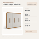 Ver imagem 4 de Guarda Roupa Casal Bariloche 6 Portas 4 Gavetas Cinamomo Formimóveis