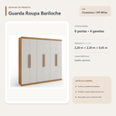Ver imagem 5 de Guarda Roupa Casal Bariloche 6 Portas 4 Gavetas Cinamomo Formimóveis