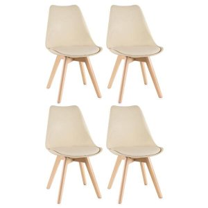 Kit 4 Cadeiras Leda - Nude