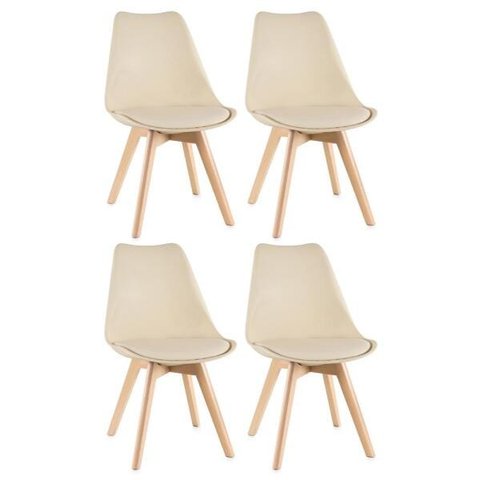 Kit 4 Cadeiras Leda - Nude