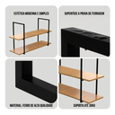 Ver mais imagens de 2 Prateleira Industrial Suporte Retangular Aba Meio 30x100cm