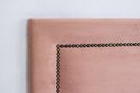 Ver imagem 3 de Cabeceira Queen Reta Luxo 160x60 Veludo Rosê  - Tachas Fumê