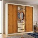 Ver imagem 2 de Guarda Roupas Casal 3 Portas de Correr Reflecta com LED 4 Gavetas Flex Eva