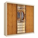 Ver imagem 1 de Guarda Roupas Casal 3 Portas de Correr Reflecta com LED 4 Gavetas Flex Eva