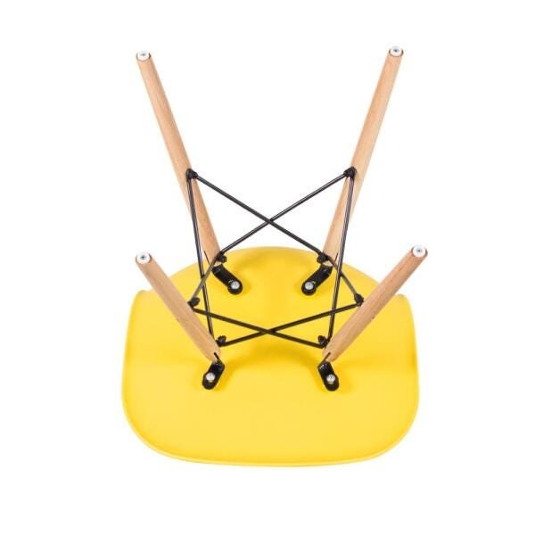 Conjunto de Mesa de Vidro Eames 100cm + 4 Cadeiras Eiffel Dsw Amarelo - 5