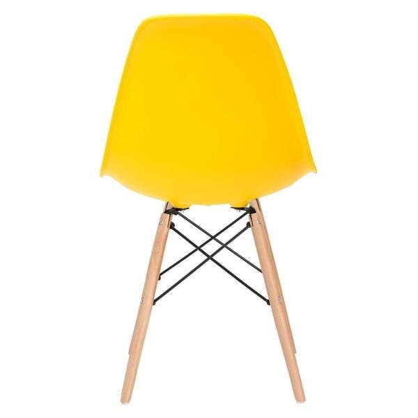 Conjunto de Mesa de Vidro Eames 100cm + 4 Cadeiras Eiffel Dsw Amarelo - 4