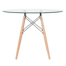 Conjunto de Mesa de Vidro Eames 100cm + 4 Cadeiras Eiffel Dsw Marrom - 7