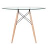 Conjunto de Mesa de Vidro Eames 100cm + 4 Cadeiras Eiffel Dsw Marrom - 7