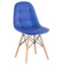 Conjunto de Mesa Eames 70cm Branco + 4 Cadeiras Estofadas Botonê Azul - 5