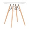 Conjunto de Mesa Eames 70cm Branco + 4 Cadeiras Estofadas Botonê Azul - 2