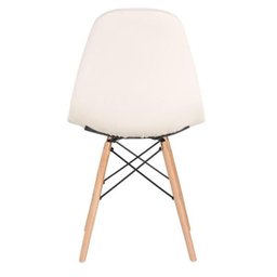 Kit 2 Cadeiras Eames Eiffel Botonê - Creme - Base de Madeira Clara - 4