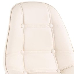 Kit 2 Cadeiras Eames Eiffel Botonê - Creme - Base de Madeira Clara - 5
