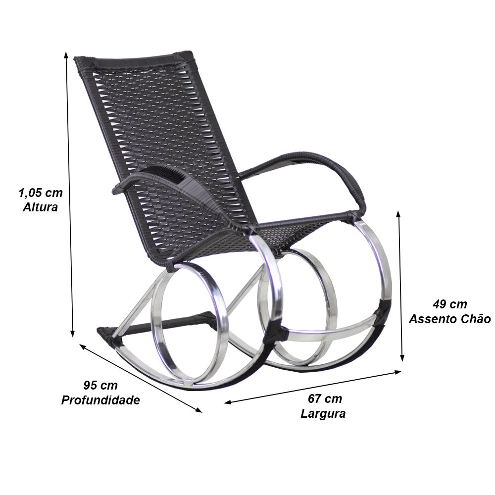Cadeira de Balanço Para Área E Jardim - Tabaco - 5