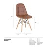 Kit 2 Cadeiras Estofadas Eames Eiffel Botonê - Marrom - Base de Madeira Clara - 5