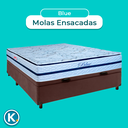 Ver imagem 4 de Conjunto Cama Box Bau Marrom Casal + Colchão Molas Ensacadas Blue Paropas