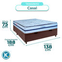 Ver imagem 3 de Conjunto Cama Box Bau Marrom Casal + Colchão Molas Ensacadas Blue Paropas