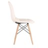 Kit 3 Cadeiras Eames Eiffel Botonê - Creme - Base de Madeira Clara - 3
