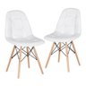 Kit 2 Cadeiras Eames Eiffel Botonê - Branco - Base de Madeira Clara - 1