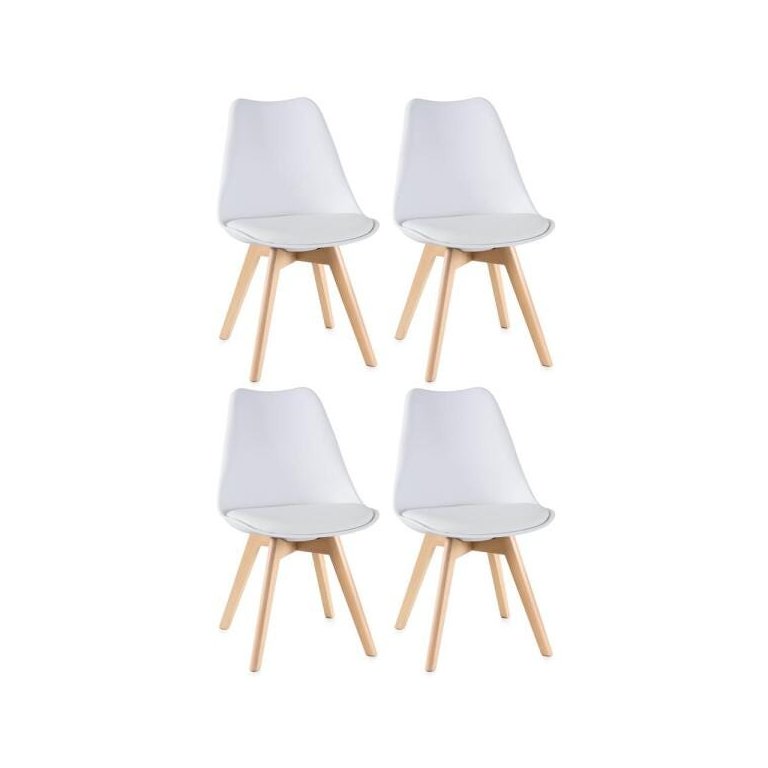 Kit 4 Cadeiras Leda - Branco
