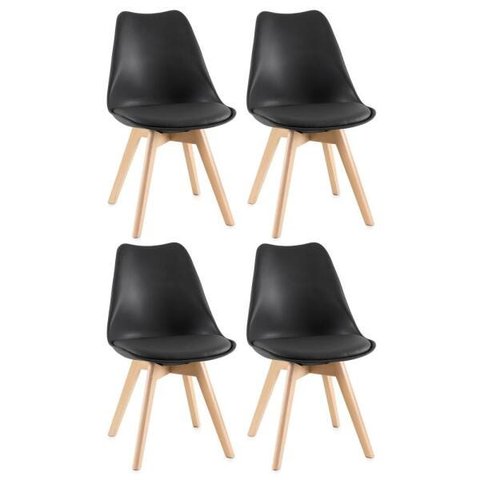 Kit 4 Cadeiras Leda - Preto
