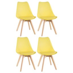 Kit 4 Cadeiras Leda - Amarelo - 1