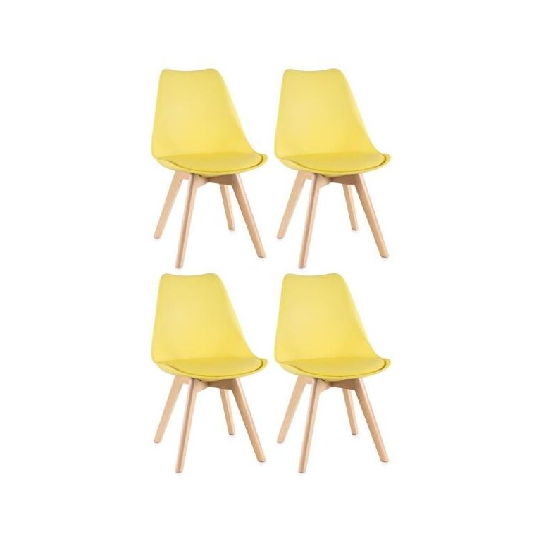 Kit 4 Cadeiras Leda - Amarelo Kit 4 Cadeiras Leda - Amarelo