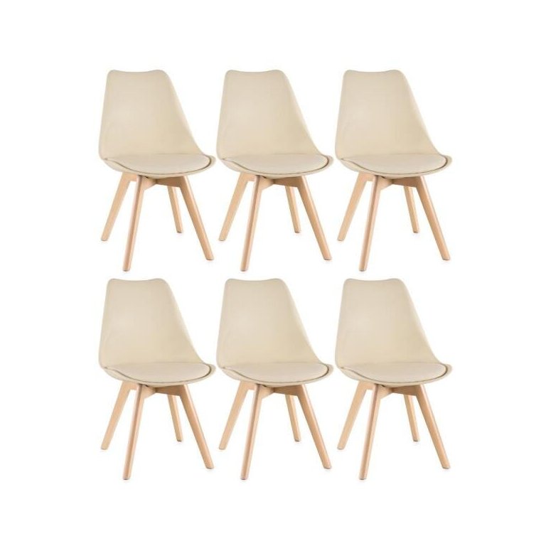 Kit 6 Cadeiras Leda - Nude
