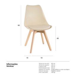 Kit 6 Cadeiras Leda - Nude - 8