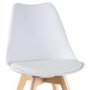 Ver imagem 5 de Kit 6 Cadeiras com Assento em Couro PU e Pés de Madeira Leda Brancas LOFT7
