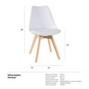 Ver imagem 4 de Kit 6 Cadeiras com Assento em Couro PU e Pés de Madeira Leda Brancas LOFT7