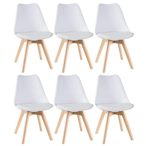 Kit 6 Cadeiras Leda - Branco