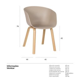 Kit 4 Cadeiras Cassia - Nude - 8