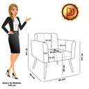 Ver imagem 4 de Poltrona Sala Estar Pé Palito Natural Kit 2 Elisa Bouclê Menta D03 - D'Rossi