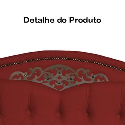 Cabeceira mais Calçadeira Casal King 195cm Para Cama Box Greta Suede Vermelho - DS Estofados - 5