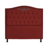 Cabeceira mais Calçadeira Casal King 195cm Para Cama Box Greta Suede Vermelho - DS Estofados - 3