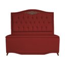 Ver imagem 1 de Cabeceira mais Calçadeira Casal King 195cm Para Cama Box Greta Suede Vermelho - DS Estofados